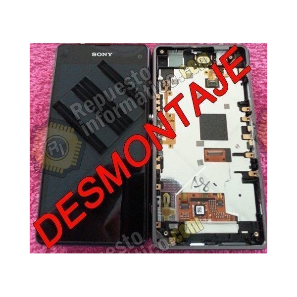 Pantalla (LCD+TACTIL+MARCO) Xperia Z1 Compact (DESMONTAJE) (NEGRO)