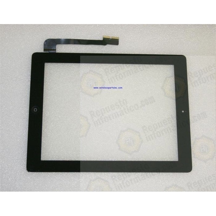 Tactil Completo ipad 3 con boton home y pegatinas Negro