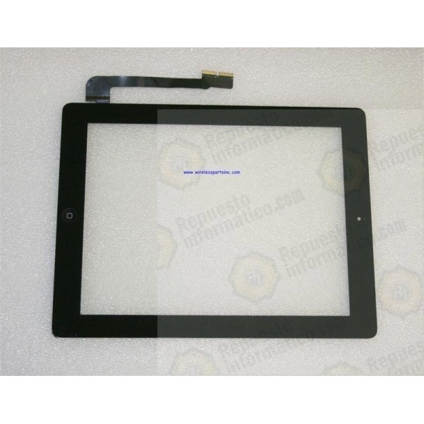 Tactil Completo ipad 3 con boton home y pegatinas Negro