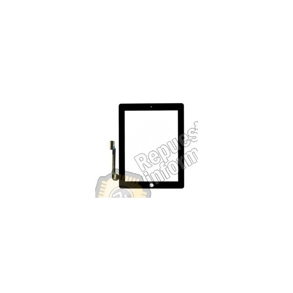 Tactil Completo ipad 3 con boton home y pegatinas Negro