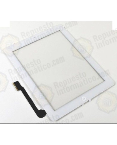 Tactil Completo ipad 3 con boton home y pegatinas Blanco