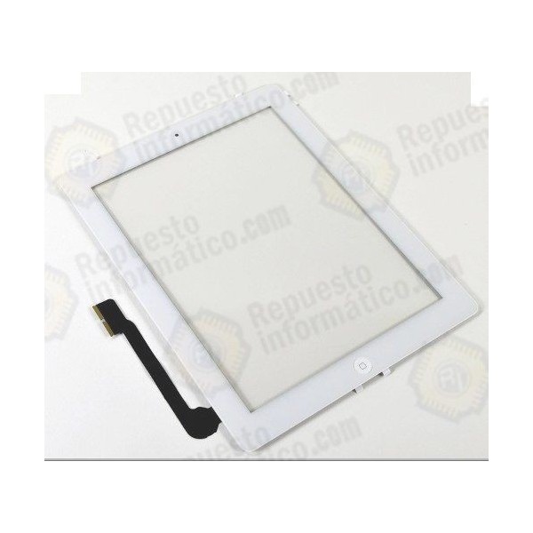 Tactil Completo ipad 3 con boton home y pegatinas Blanco