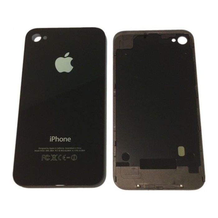 Tapa trasera cristal iPhone 4. Negra 