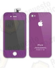 Kit pantalla LCD + Tapa trasera iphone 4G violeta