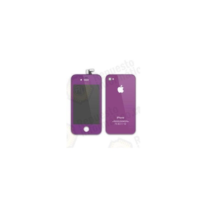 Kit pantalla LCD + Tapa trasera iphone 4G violeta