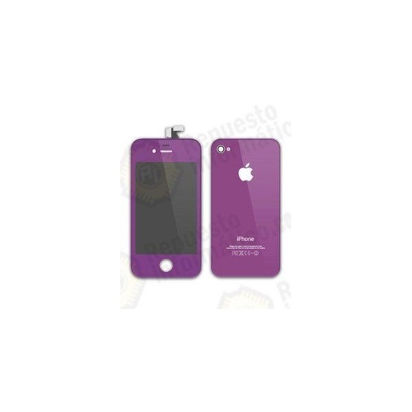 Kit pantalla LCD + Tapa trasera iphone 4G violeta