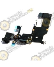 Conector Carga + Audio Flex+ mic iPhone 5 (negro) 