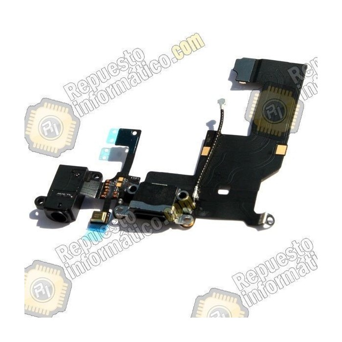 Conector Carga + Audio Flex+ mic iPhone 5 (negro) 