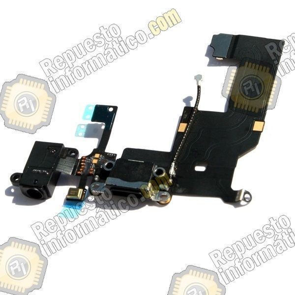 Conector Carga + Audio Flex+ mic iPhone 5 (negro) 