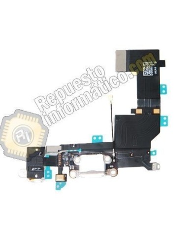 Flex conector de carga y accesorios  iPhone 5S blanco