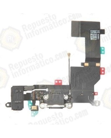 Flex conector de carga y accesorios iPhone 5S negro