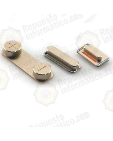 Set 3 Piezas Botones Gold original iPhone 5S 