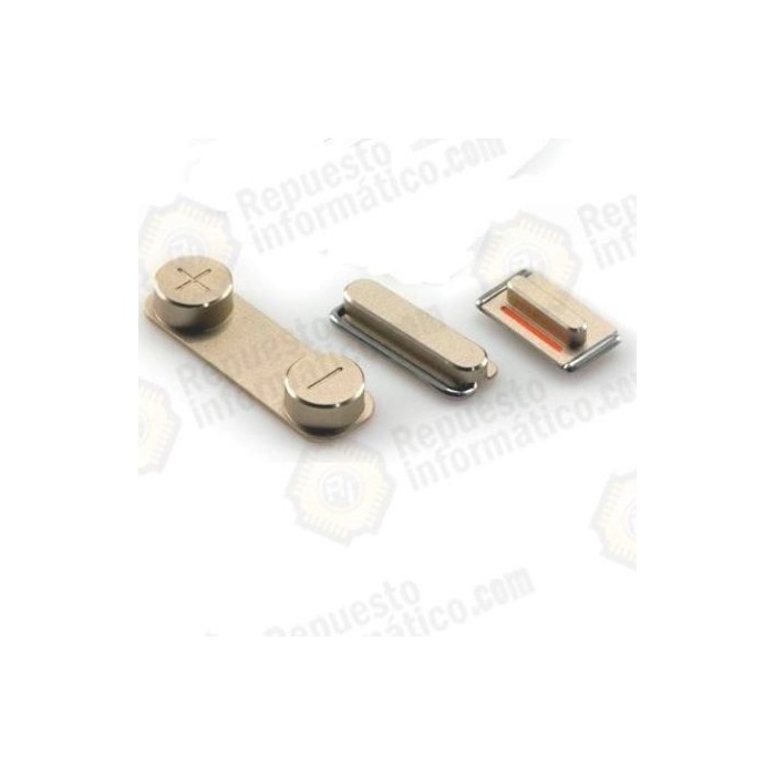 Set 3 Piezas Botones Gold original iPhone 5S 