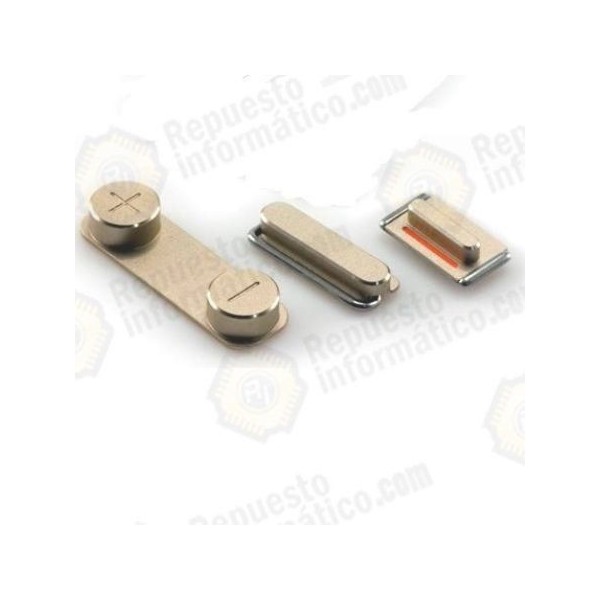 Set 3 Piezas Botones Gold original iPhone 5S 