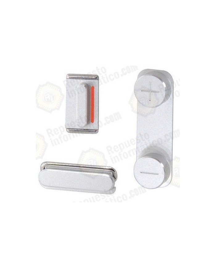 Set 3 Piezas Botones Silver Original iPhone 5S