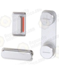 Set 3 Piezas Botones Silver Original iPhone 5S