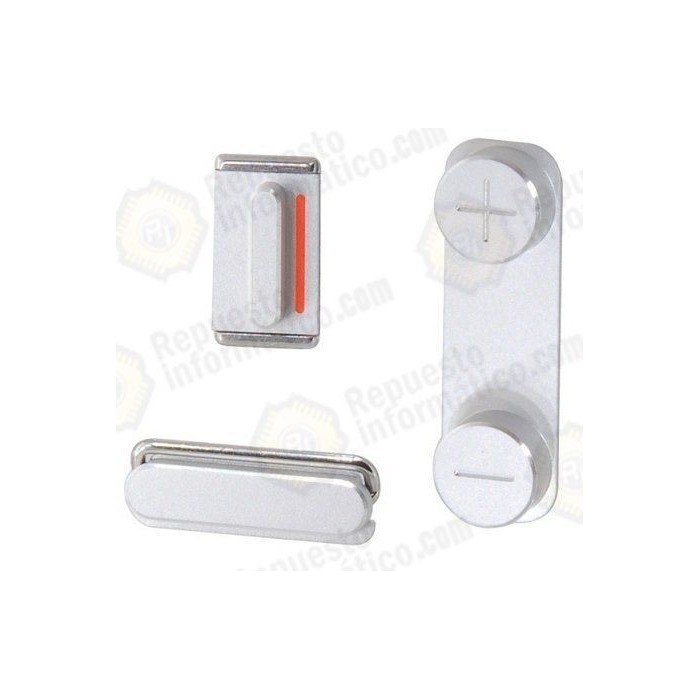 Set 3 Piezas Botones Silver Original iPhone 5S