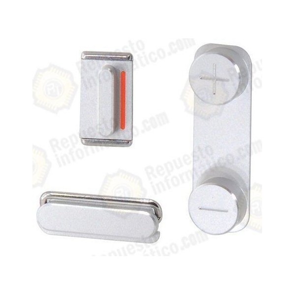 Set 3 Piezas Botones Silver Original iPhone 5S