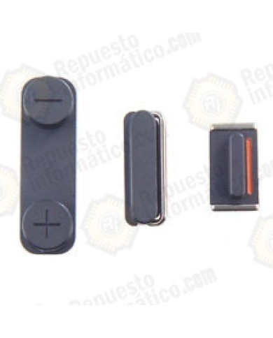 Set 3 Piezas Botones Negro original iPhone 5S