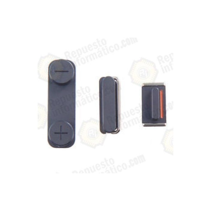 Set 3 Piezas Botones Negro original iPhone 5S