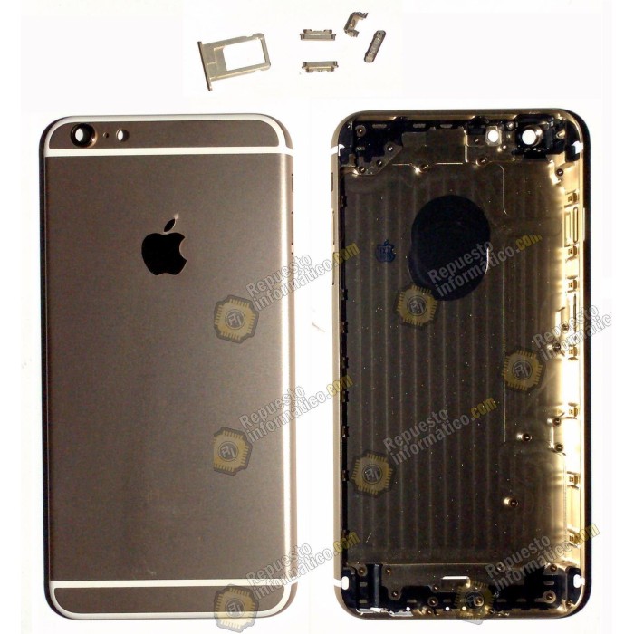 Tapa trasera dorada chasis + botones para iphone 6+ (5.5")