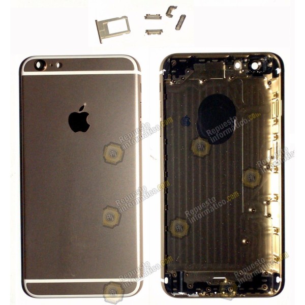 Tapa trasera dorada chasis + botones para iphone 6+ (5.5")