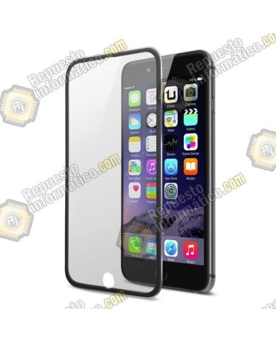 Protector de cristal templado borde color fino   iPhone 6 plus (5.5")  (Negro)