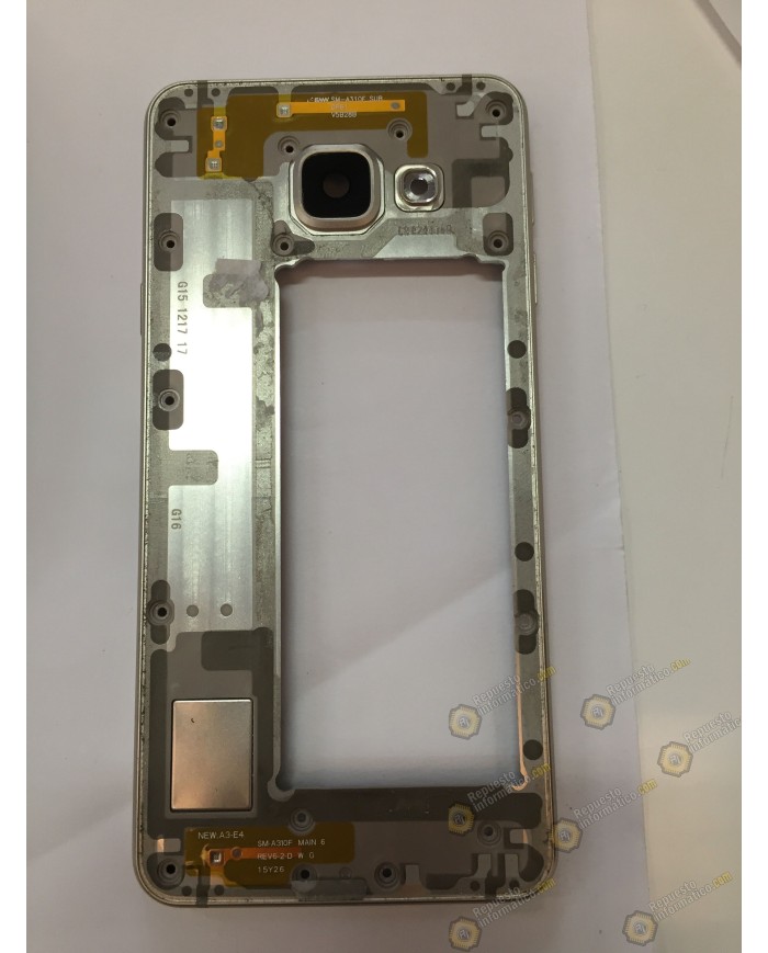 Chasis Trasero Dorado Galaxy A3 (A310F) 2016 Desmontaje