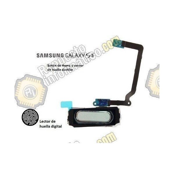 Boton Inicio Home Samsung Galaxy S5, Sensor Huellas, Flex (BLANCO)