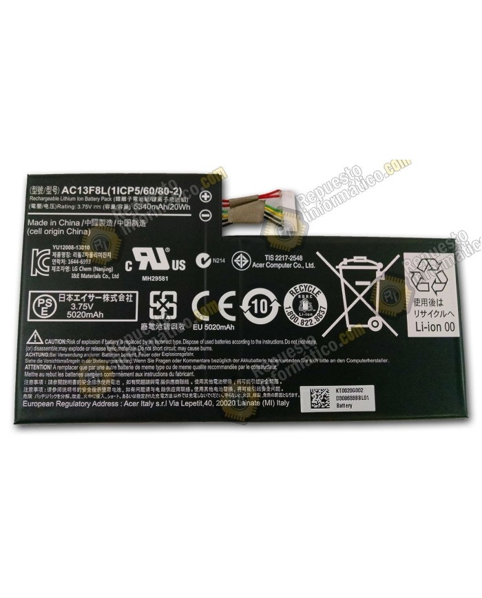 Batería Acer Iconia Tab A1-810 (WIFI)