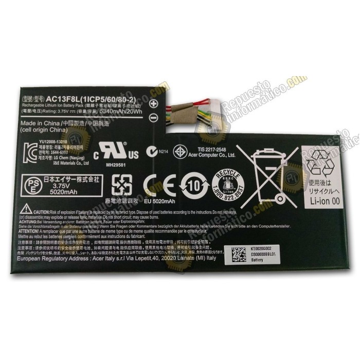 Batería Acer Iconia Tab A1-810 (WIFI)