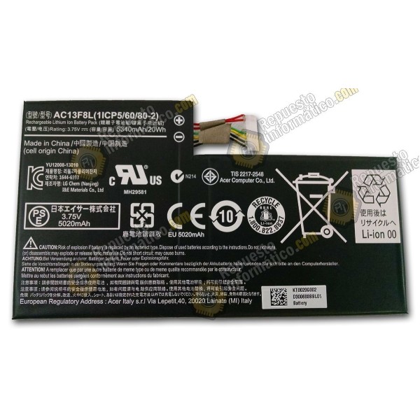 Batería Acer Iconia Tab A1-810 (WIFI)