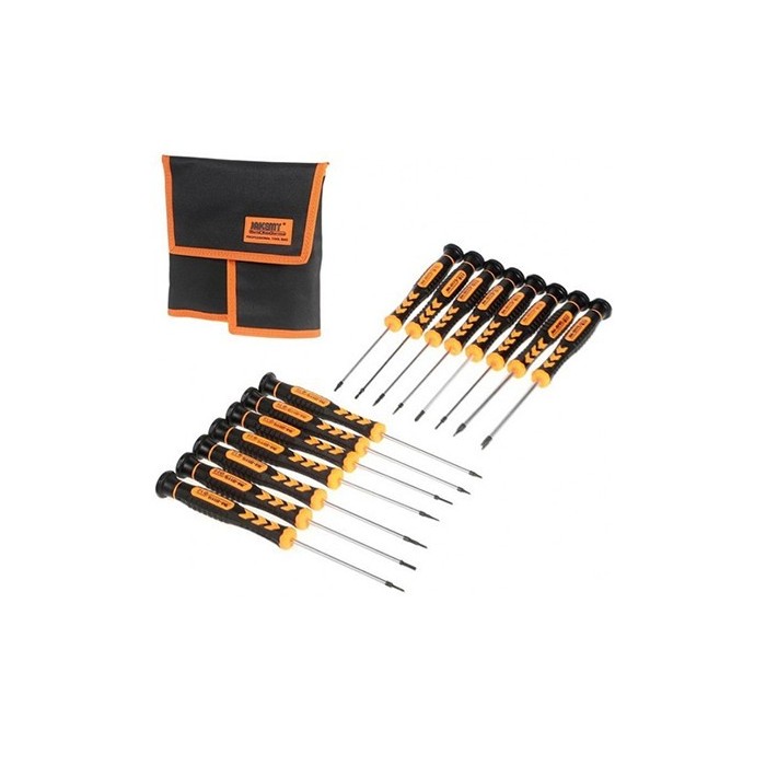 JM-P05 KIT de Destornilladores con 15 Piezas Jakemy+Bolsa (B07)