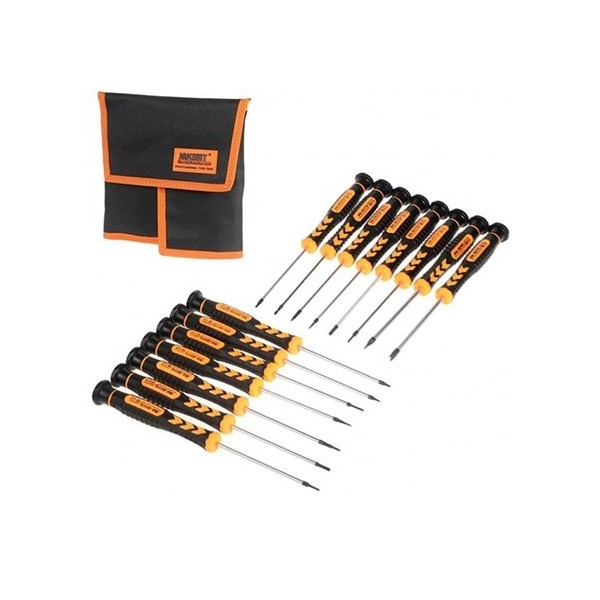 JM-P05 KIT de Destornilladores con 15 Piezas Jakemy+Bolsa (B07)