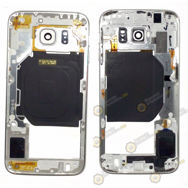 Chasis con lentilla Gold Galaxy S6  (G920) +buzzer+NFC y Botones (SWAP)