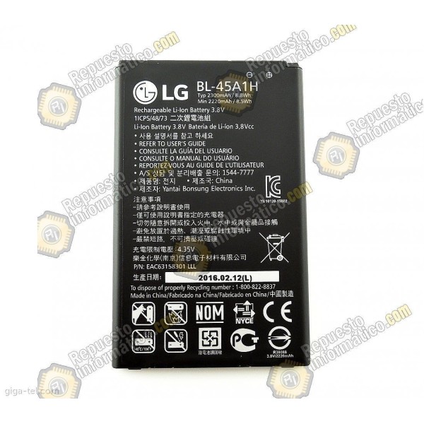 Bateria  LG BL-45A1H  2300mAh  (LG K10)