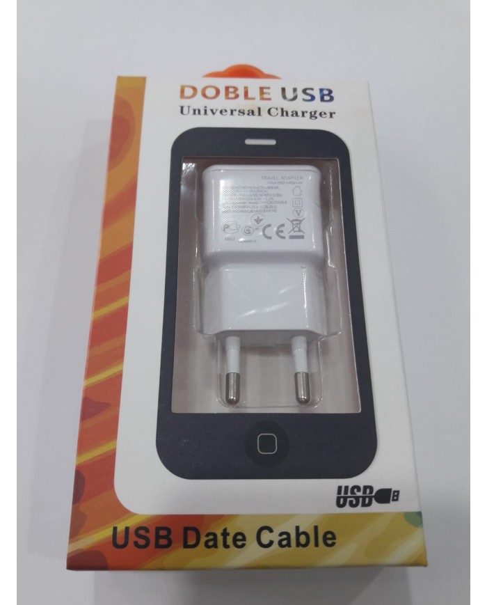 ADAPTADOR UNIVERSAL DE PARED DOBLE USB