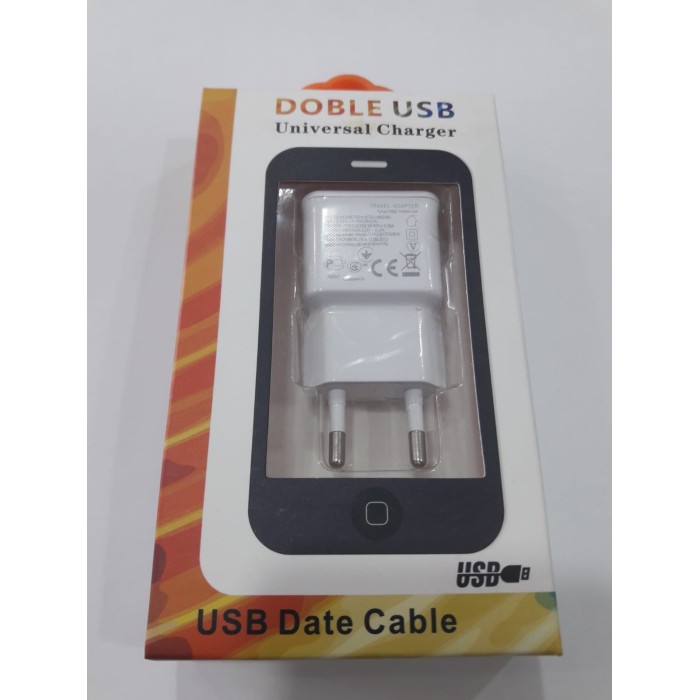 ADAPTADOR UNIVERSAL DE PARED DOBLE USB