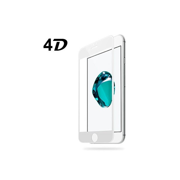 Cristal Templado 4D, Blanco IPhone 8