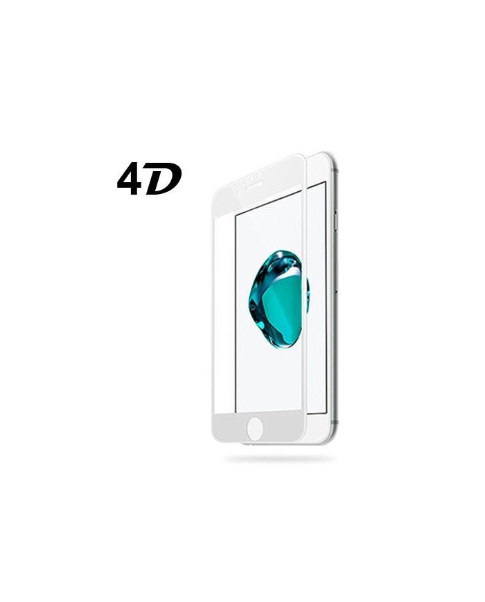 Cristal Templado 4D, Blanco IPhone 8 Plus
