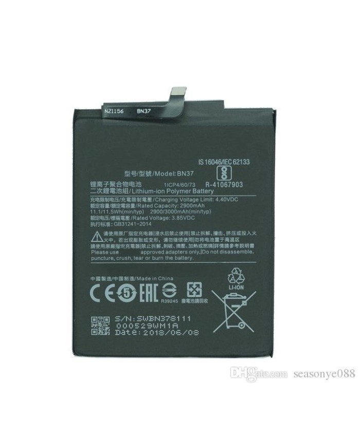 Bateria Xiaomi Redmi 6 / Redmi 6A BN37