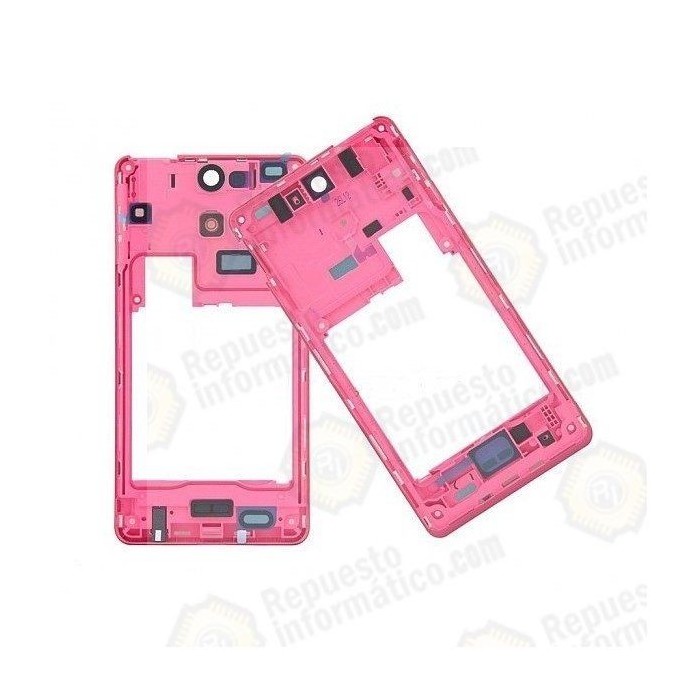 CARCASA INTERMEDIA CON LENTE DE CAMARA ORIGINAL SONY XPERIA V LT25I ROSA