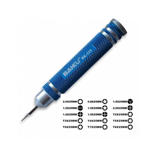 Destornillador Baku con 15 puntas BK-315