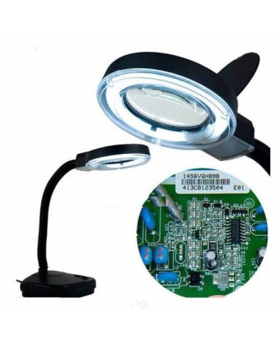 Lámpara Con Lupa De Aumento Y Luz Fluorescente
