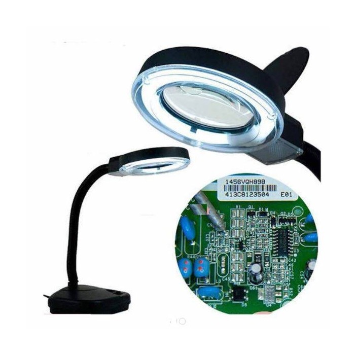 Lámpara Con Lupa De Aumento Y Luz Fluorescente