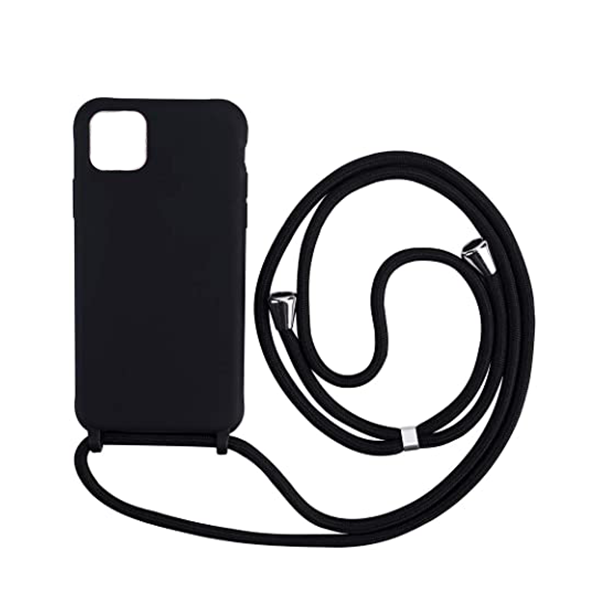 Funda Silicona Premium con Cordones iPhone 12 Negra