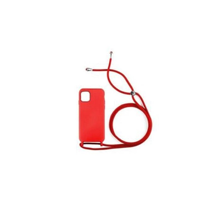 Funda Silicona Premium con Cordones iPhone 12, iPhone 12 Pro Roja