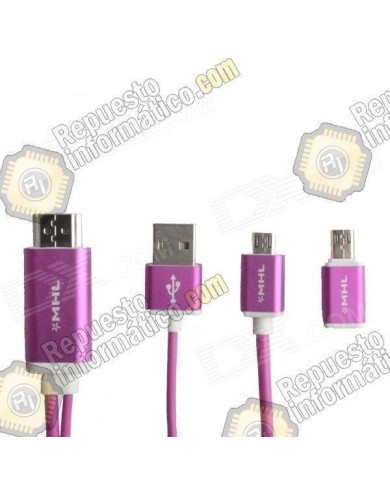 Adaptador Samsung Galaxy S4 / S3  -  Note 2 / Note 3 MHL 2.0 HDTV HDMI (FUCSIA)