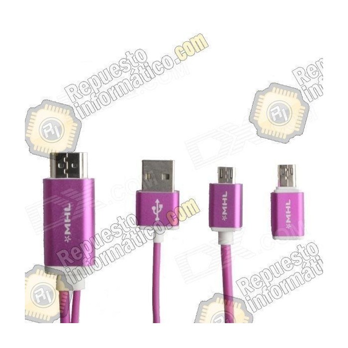 Adaptador Samsung Galaxy S4 / S3  -  Note 2 / Note 3 MHL 2.0 HDTV HDMI (FUCSIA)