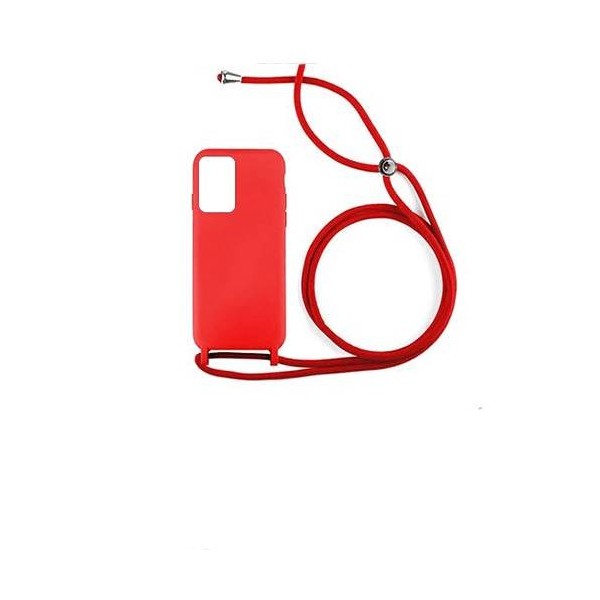Funda de Silicona Premium con Cordones Xiaomi Redmi Note 10 5G  Roja